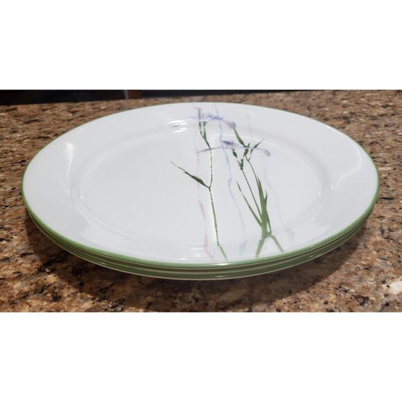 Vintage Corelle Shadow Iris (Qty 3) Dinner Plates 10 1/4" Round Purple Floral - Picture 13 of 14
